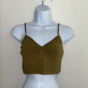 Anthropologie Olive Textured Bralette